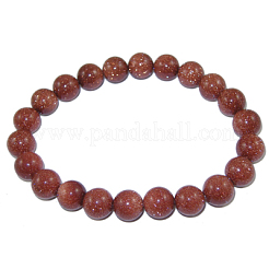 Synthetic Goldstone Beaded Stretch Bracelets&nbsp;B072-8