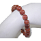 Synthetic Goldstone Beaded Stretch Bracelets, Round, 2 inch(5.2cm), Bead: 8mm