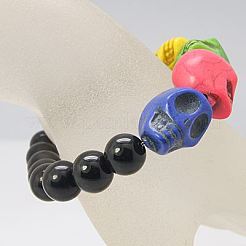 Stretchy Glass Bracelets for Halloween&nbsp;BJEW-JB00447