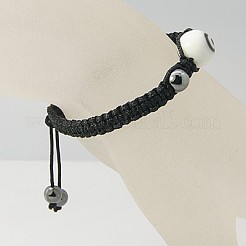 Fashion Lampwork Evil Eye Braided Ball Bracelets&nbsp;BJEW-JB00486
