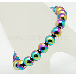 Round Synthetic Magnetic Hematite Stretch Beaded Bracelets&nbsp;BJEW-Q008-AB
