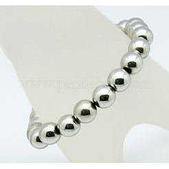 Round Synthetic Magnetic Hematite Stretch Beaded Bracelets&nbsp;BJEW-Q008-P