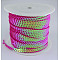 Plastic Paillette/Sequins Chain Rolls, AB Color, Fuchsia, 6mm