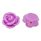 Opaque Resin Beads, Rose Flower, Medium Orchid, 9x7mm, Hole: 1mm