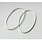 Brass Linking Rings, Oval, Silver Color Plated, about 20mm wide, 40mm long, 1mm thick, hole: about 18mm