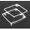 Square Brass Linking Rings, Silver, 20x20x0.7mm