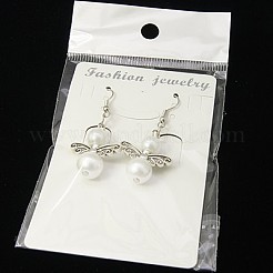 Trendy Glass Pearl Fairy Wing Dangle Earrings&nbsp;EJEW-JE00290