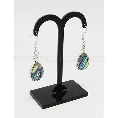 Stylish Alloy Abalone Shell/Paua ShellTeardrop Dangle Earrings&nbsp;EJEW-H139-1-1