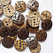 Round Carved 2-hole Basic Sewing Button, Coconut Button, BurlyWood, about 13mm in diameter, about 100pcs/bag