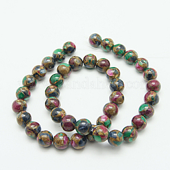 Synthetic Gold Clinquant Stone Beads Strands&nbsp;G-G026-R-10mm-2