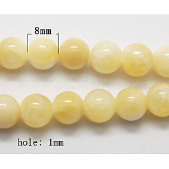 Natural Yellow Jade Beads&nbsp;G-Q277-1