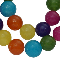 Dyed Natural White Jade Beads Strands&nbsp;JB6mm
