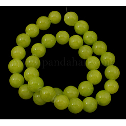 Natural Yellow Jade Beads Strands&nbsp;JBR8mm-12