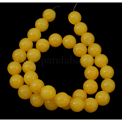 Natural Yellow Jade Beads Strands&nbsp;JBR8mm-7