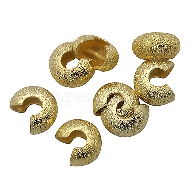 Brass Crimp Beads Covers&nbsp;KK-G015-G-1
