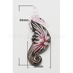 Handmade Inner Flower Lampwork Big Pendants&nbsp;LAMP-A141-M