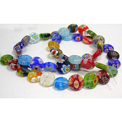 Handmade Millefiori Glass Beads Strands&nbsp;LK07