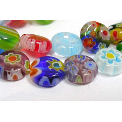 Handmade Millefiori Glass Beads Strands&nbsp;LK18