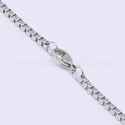 Tarnish Resistant Great Valentines Day Gift 304 Stainless Steel Box Chain Necklaces&nbsp;NJEW-507L-11