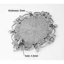 Alloy Oval Cabochon Settings&nbsp;PALLOY-A17035-AS