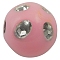 Opaque Acrylic Beads, Metal Enlaced, Round, Pink, 10mm, Hole: 2mm, about 1000pcs/500g