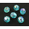 Eco-Friendly Transparent Acrylic Beads, Faceted, Round, AB Color, Sky Blue, 6mm, Hole: 1mm, about 5000pcs/500g