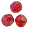 Eco-Friendly Transparent Acrylic Beads, Faceted, Round, AB Color, Red, 6mm, Hole: 1mm, about 5000pcs/500g