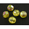 Eco-Friendly Transparent Acrylic Beads, Faceted, Round, AB Color, Yellow, 6mm, Hole: 1mm, about 5000pcs/500g