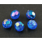 Eco-Friendly Transparent Acrylic Beads, Faceted, Round, AB Color, Blue, 6mm, Hole: 1mm, about 5000pcs/500g
