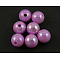 Eco-Friendly Poly Styrene Acrylic Beads, AB Color Plated, Round, Purple, 4mm, Hole: 1mm, about 14000pcs/500g