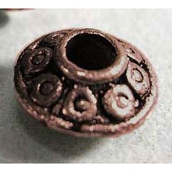 Tibetan Style Beads, Cadmium Free & Nickel Free & Lead Free , Bicone, Red Copper, 6.5mm, Hole: 1.2mm