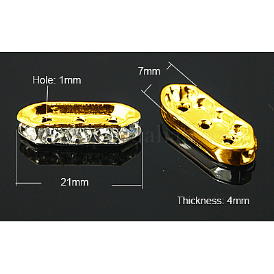 Brass with Grade A Rhinestone Bridge Spacers&nbsp;RB-H236-G-1