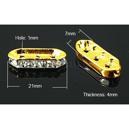 Brass with Grade A Rhinestone Bridge Spacers&nbsp;RB-H236-G-1