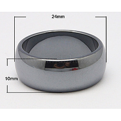 Magnetic Synthetic Hematite Wide Band Rings&nbsp;RJEW-Q065-1