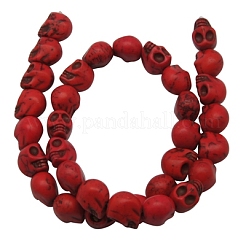 Halloween Skull Synthetic Howlite Beads&nbsp;TURQ-12X10-3