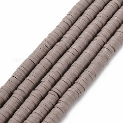 Handmade Polymer Clay Bead Strands, Heishi Beads, Disc/Flat Round, Camel, 6x0.5~1mm, Hole: 2mm, about 320~447pcs/strand, 15.74 inch~16.92 inch
