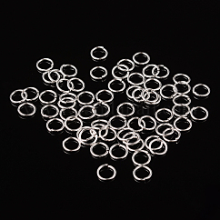 Brass Open Jump Rings, Round, Cadmium Free & Lead Free, Silver, 8x1mm, 18 Gauge, Inner Diameter: 6mm, about 4300pcs/500g