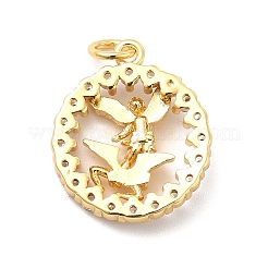 Rack Plating Brass Micro Pave Cubic Zirconia Pendants&nbsp;KK-K270-33G