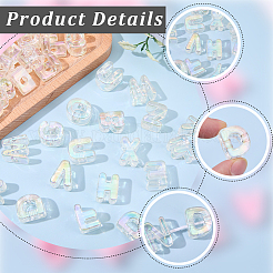 54Pcs 26 Styles UV Plating Transparent Acrylic Beads&nbsp;OACR-SP0002-39