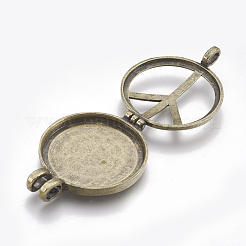Alloy Hollow Diffuser Locket Pendants&nbsp;PALLOY-S174-01C