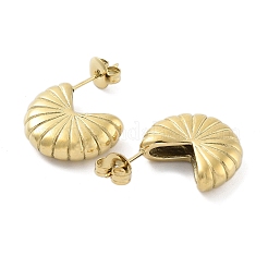 Ion Plating(IP) 304 Stainless Steel Flower Stud Earrings&nbsp;EJEW-P258-48G
