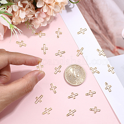 100Pcs Brass Tiny Cross Charms&nbsp;KK-BBC0024-59G
