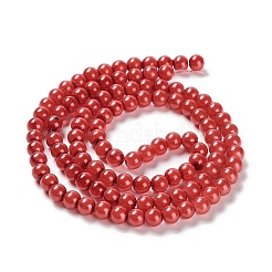 Baking Paint Pearlized Glass Pearl Round Bead Strands&nbsp;HY-XCP0001-13C