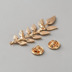 Leaf Alloy Lapel Pin Backs for Backpack Clothes&nbsp;JEWB-WH0010-107G