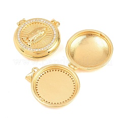 Religion Brass Locket Pendants&nbsp;KK-D232-19G-03