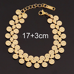 304 Stainless Steel Flat Round Link Chain Bracelets for Women&nbsp;FS-WG13E32-02