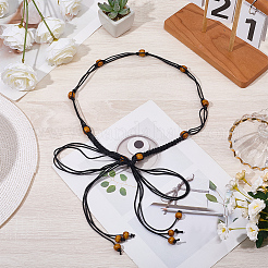 1Pc Ethnic Style Waxed Cord Braided Rope Tie Belts&nbsp;AJEW-CP0010-70B
