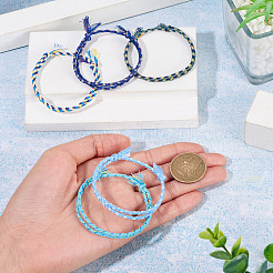 5Pcs 5 Colors Bohemian Cotton Cord Braided Bracelets&nbsp;BJEW-TA0001-27