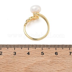 Leaf Brass Micro Pave Cubic Zirconia Cuff Open Rings&nbsp;RJEW-JR01046