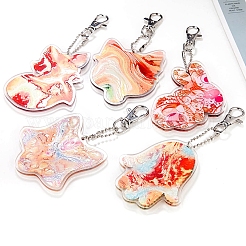 Acrylic Diamond Painting Hamsa Hand Pendant Keychain Kits&nbsp;PW-WG42451-01